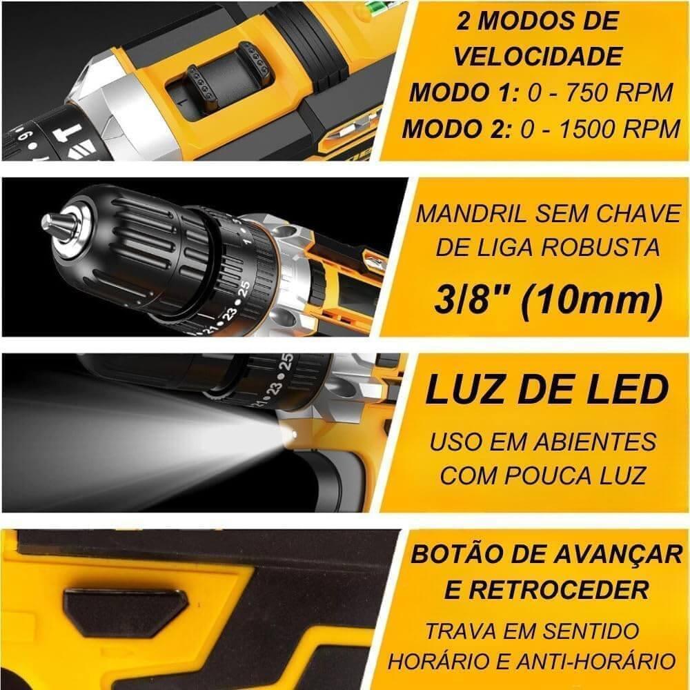 MasterDrill 21V – Parafusadeira/Furadeira com Kit Completo