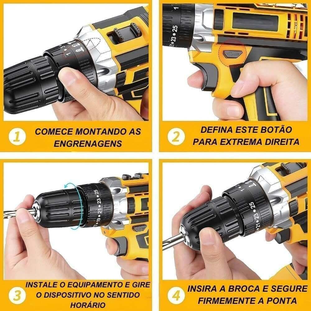MasterDrill 21V – Parafusadeira/Furadeira com Kit Completo
